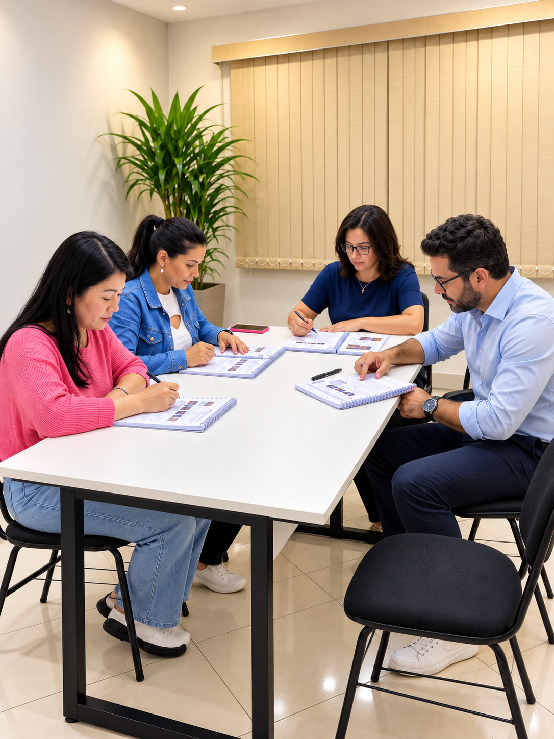 Alunos do curso de espanhol Listo da IOWA em aula